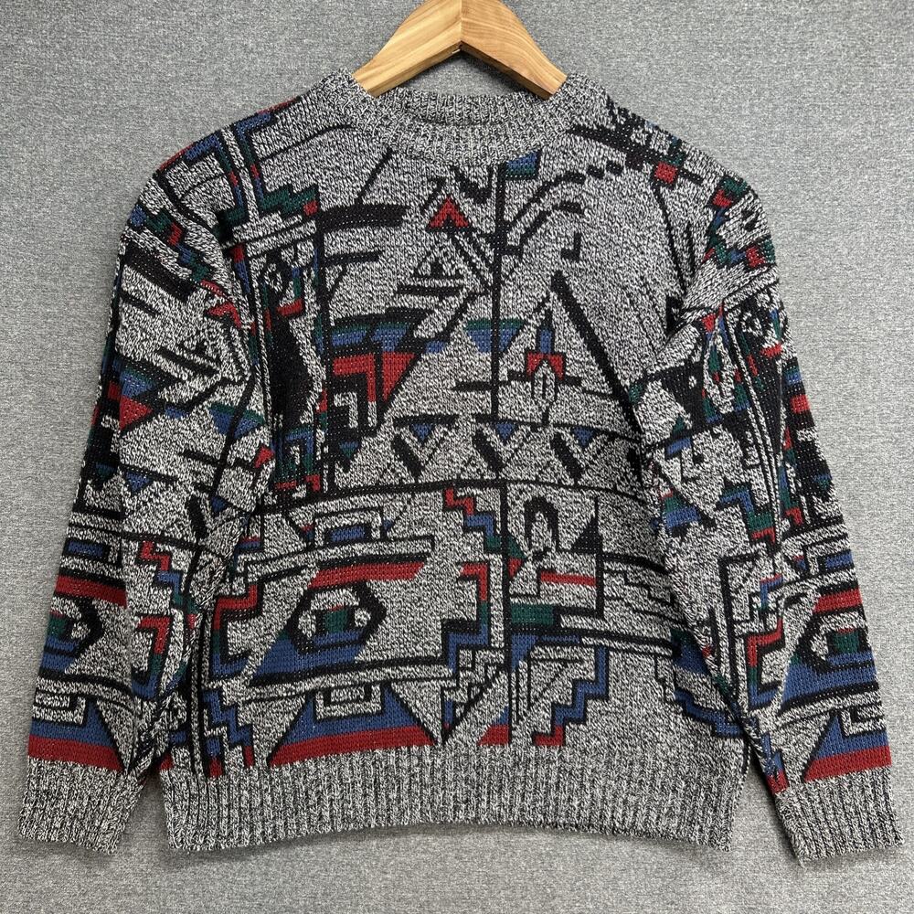 Vintage McGregor Sweater Boys Large 16/18 Geometric Knit Made in USA Retro